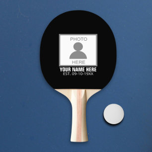 Your Photo Here Name and Age Ping Pong Paddle