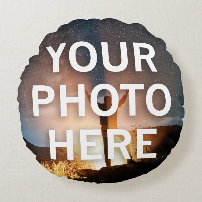 Your Photo Here Round Pillow (Front)