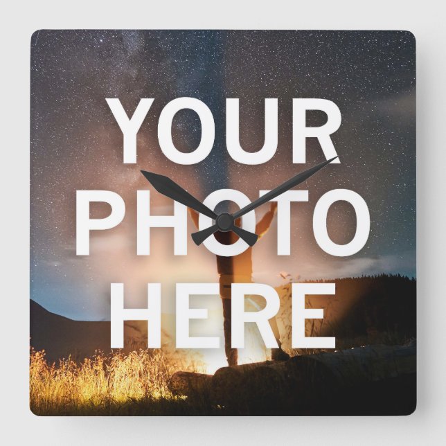 Your Photo Here Square Wall Clock (Front)