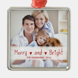 YOUR PHOTO HOLIDAY ORNAMENT   RED