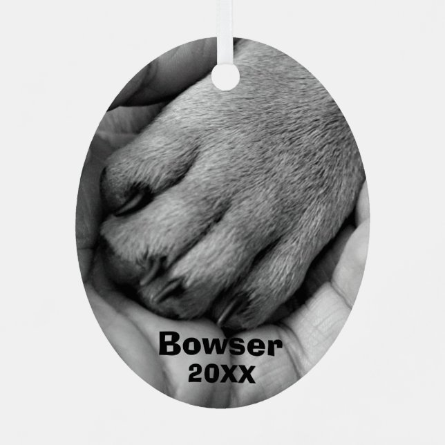 Your Photo, Image & Year  Pet Memorial Metal Ornament (Back)