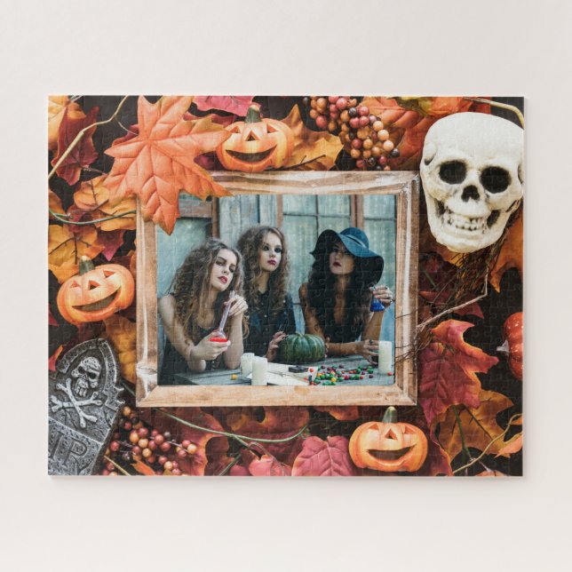 YOUR PHOTO in a Halloween Frame custom puzzle (Horizontal)