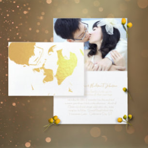 Your Photo in Real Gold Foil Wedding Invitations