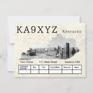 Your Photo Kentucky Shaped Cutout Custom QSL Postcard
