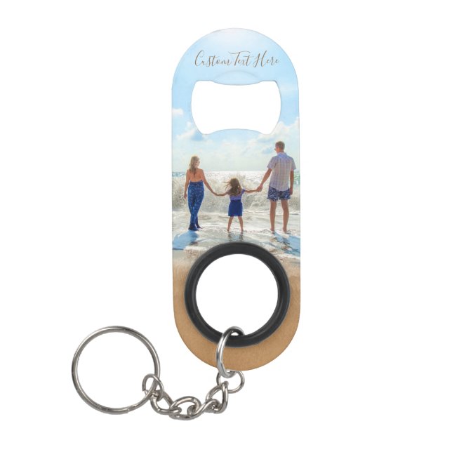 Your Photo Keychain Bottle Opener with Custom Text (Front)