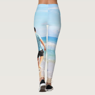 Your Photo Leggings with Custom Text Personalized