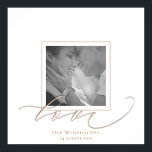 Your Photo Love Script Wedding Day Signature Poster<br><div class="desc">Easily personalise this poster with your own photo (square orientation recommended) and personalise with your wedding date and leave it available for guests to sign on your wedding day, and you have a lovely memento for years to come. Shown with gold lettering and border which can be removed if you...</div>