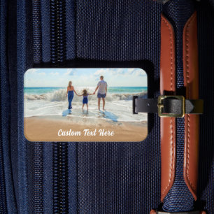 Your Photo Luggage Tag with Custom Text Name