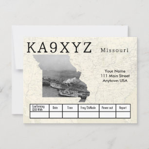 Your Photo Missouri Shaped Cutout Custom QSL Postcard