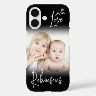 Your Photo & Monogram Stylish Elegant Script love iPhone 16 Case