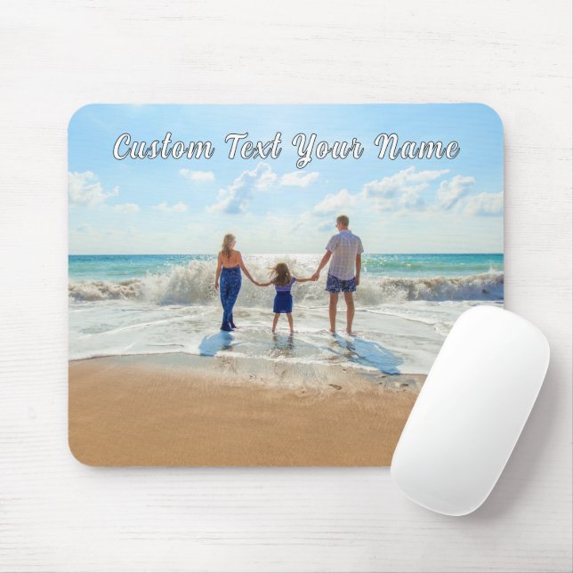 Your Photo Mouse Pad Gift with Custom Text Name (With Mouse)