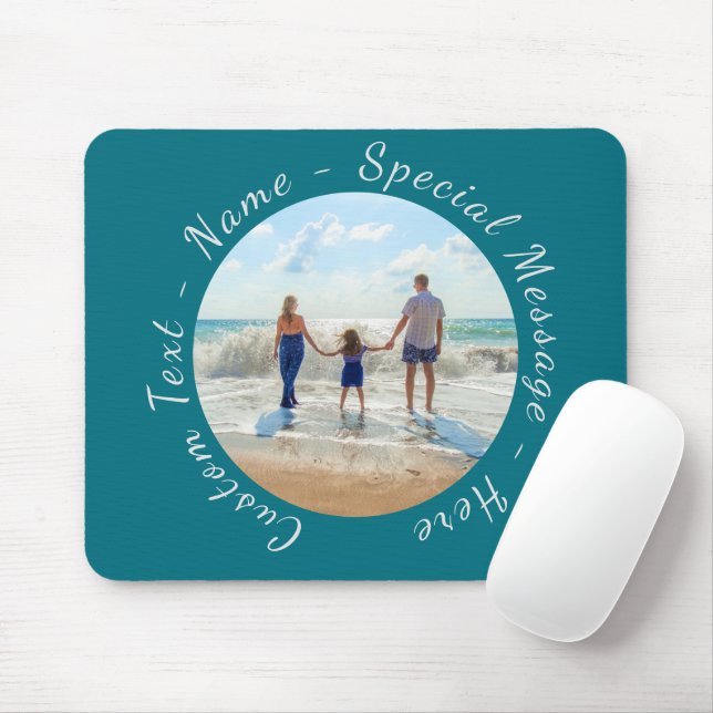 Your Photo Mouse Pad with Custom Text (With Mouse)