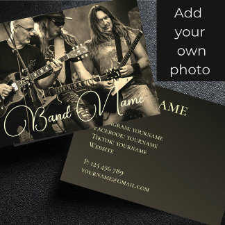 Your photo music band group sepia Business Card