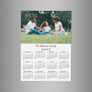 Your Photo Name Customizable 2027 Calendar Magnet