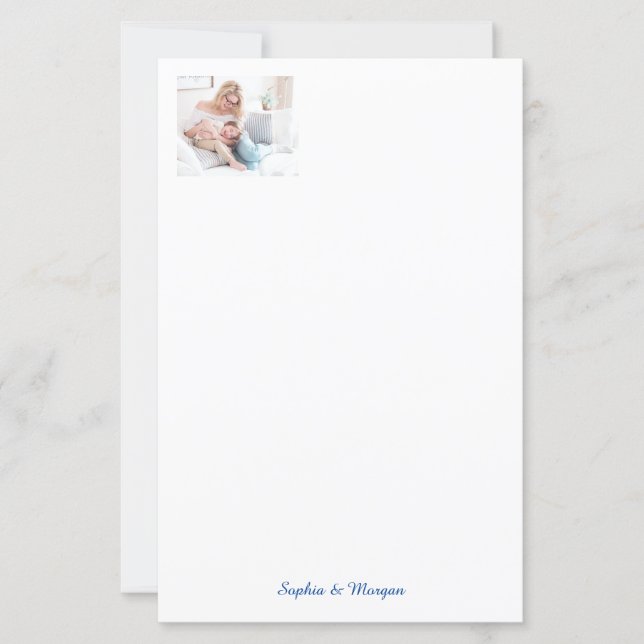 Your Photo & Name(s) in Blue Script (Front)