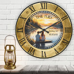 Your Photo Nautical Round Clock<br><div class="desc">Nautical wall clock featuring your custom photo framed by a vintage porthole and roman numerals. Nice for a newly wed couple, anniversary or with another style photo for any situation.</div>