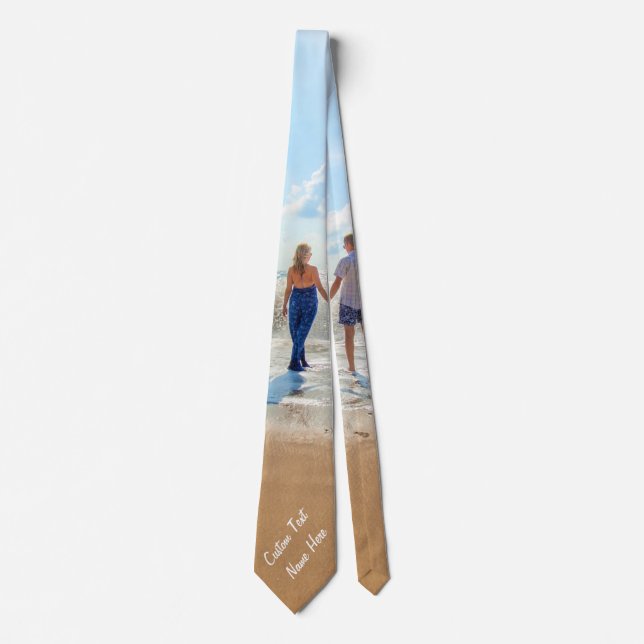 Your Photo Neck Tie with Custom Text Name (Front)