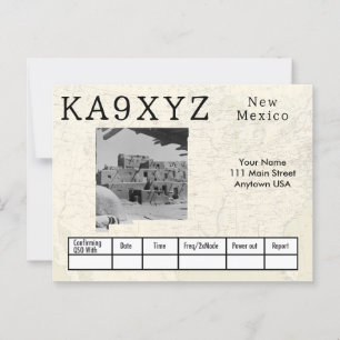 Your Photo New Mexico Shaped Cutout Custom QSL Postcard