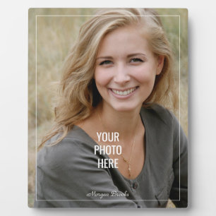 Your Photo or Art Here, DIY Name White Border Text Plaque