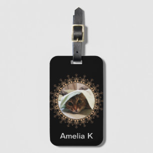 Your photo, personalize, initials, simple luggage tag