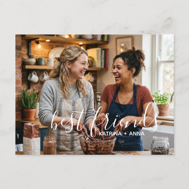 Your photo personalize with names postcard (Front)