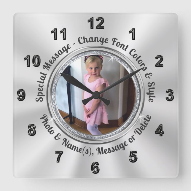 Your Photo, Personalized Wall Clocks, Photo Clocks (Front)