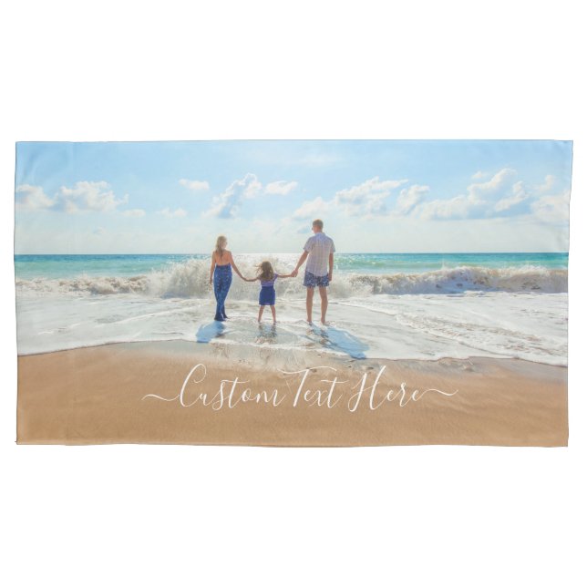 Your Photo Pillow Case with Custom Text (Front)