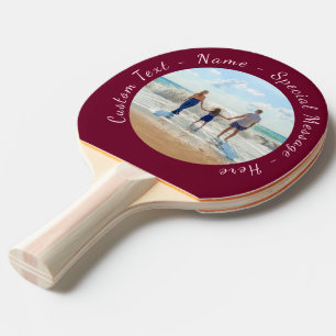 Your Photo Ping Pong Paddle Custom Text and Colour