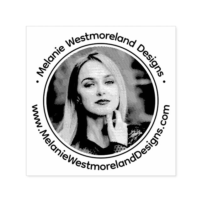 Your Photo Portrait #1NF Round Name Website  Self-inking Stamp (Design)