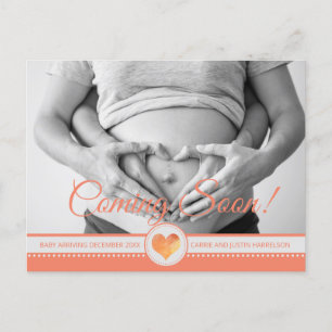 Your Photo Pregnancy Announcement Coming Soon Postcard