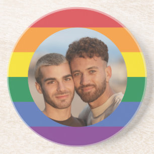YOUR Photo Rainbow Flag Coaster