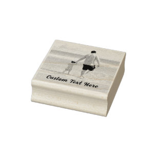 Your Photo Rubber Stamp with Custom Text