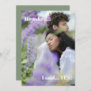 Your Photo Sage Green Engagement Party Invitation