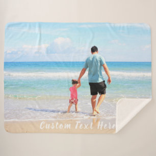 Your Photo Sherpa Blanket with Custom Text