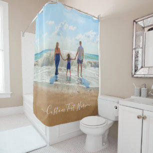 Your Photo Shower Curtain with Custom Text