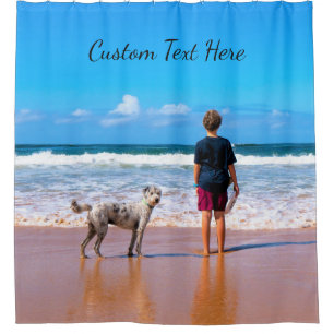 Your Photo Shower Curtain with Custom Text