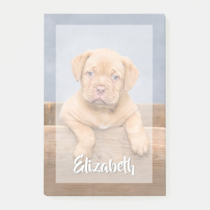Your Photo Simple Modern White Script Name Overlay Post-it Notes