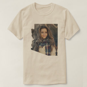 YOUR PHOTO State Of Arizona Shape T-shirt