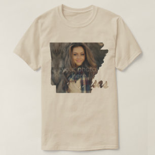 YOUR PHOTO State Of Arkansas Shape T-shirt