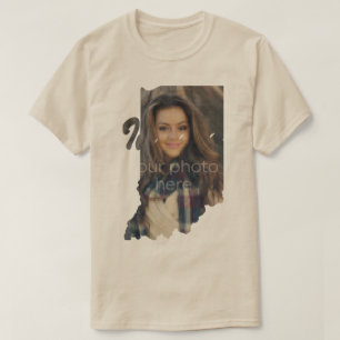 YOUR PHOTO State Of Indiana Shape T-shirt