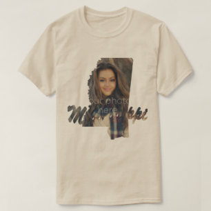 YOUR PHOTO State Of Mississippi Shape T-shirt