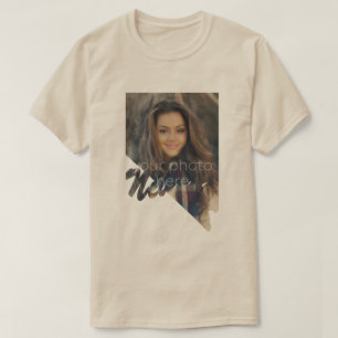 YOUR PHOTO State Of Nevada Shape T-shirt