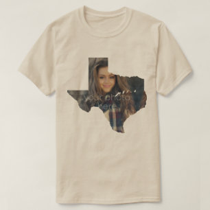 YOUR PHOTO State Of Texas Shape T-shirt
