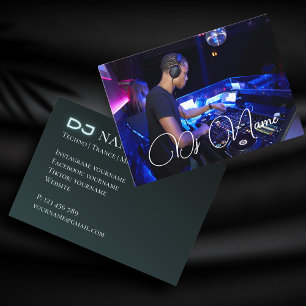 Your photo techno music DJ Business Card