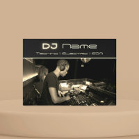 Your photo techno music DJ gold Business Card