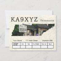 Your Photo Tennessee Shaped Cutout Custom QSL