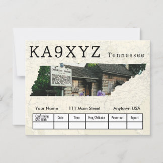 Your Photo Tennessee Shaped Cutout Custom QSL Postcard
