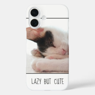 Your Photo & Text Simple Handwritten Typography iPhone 16 Case