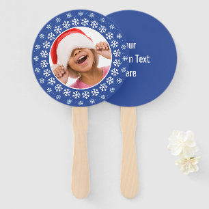YOUR PHOTO & TEXT Snowflakes Frame fan set