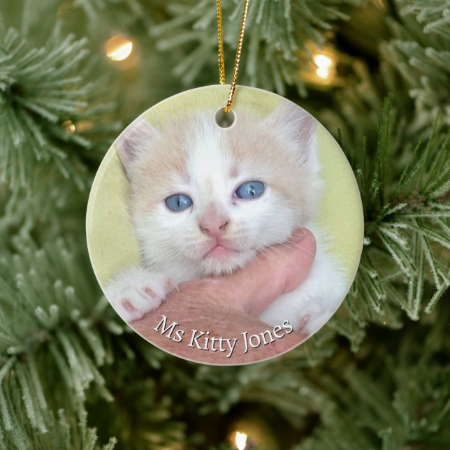 Your Photo/Text -Traditional Annual Gift & Message Ceramic Ornament (Tree)